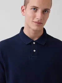 Relaxed Pique Polo - blue — view 4