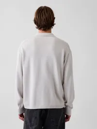 Relaxed Polo Sweater - Regular gray — view 3