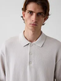 Relaxed Polo Sweater - Regular gray — view 4