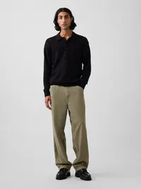 Relaxed Polo Sweater - True black — view 2
