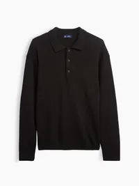 Relaxed Polo Sweater - True black — view 5