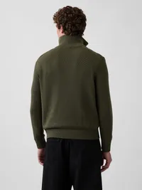 Relaxed Quarter-Zip Sweater - bamboo — view 3