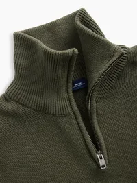 Relaxed Quarter-Zip Sweater - bamboo — view 4