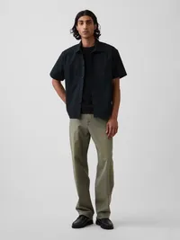 Relaxed Straight-Hem Utility Shirt - Basic black — view 2