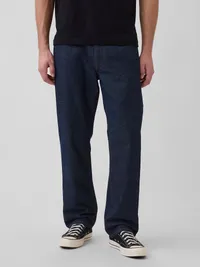 Relaxed Straight Jeans - DARK CHAMBRAY — view 2