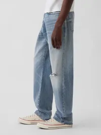Relaxed Straight Jeans - MEDIUM WASH — view 3