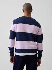 Relaxed Stripe Crew Sweater - NAVY STRIPE — view 3