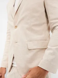 Relaxed Unlined Linen-Blend Blazer - A Stone's Throw — view 5