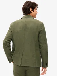 Relaxed Unlined Linen-Blend Blazer - Matcha Green — view 2