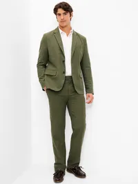 Relaxed Unlined Linen-Blend Blazer - Matcha Green — view 3