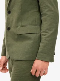 Relaxed Unlined Linen-Blend Blazer - Matcha Green — view 5