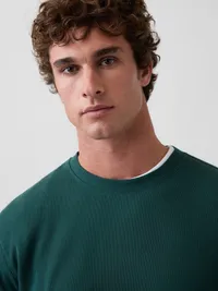 Relaxed Waffle T-Shirt - deep hunter — view 4