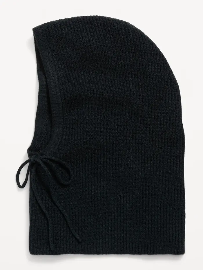 Rib-Knit Balaclava - Black Jack