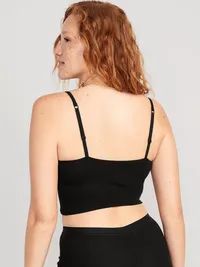 Rib-Knit Brami Top - Black Jack — view 2