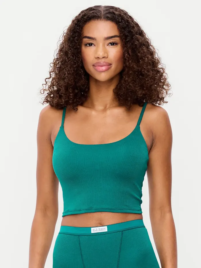Rib-Knit Brami Top - Deep Lagoon