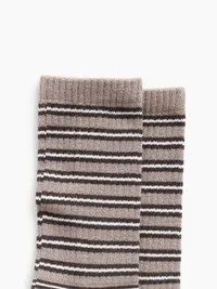 Rib Stripe Socks - Cashmere grey stripe — view 2