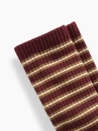 Rib Stripe Socks - Tuscan red — view 2