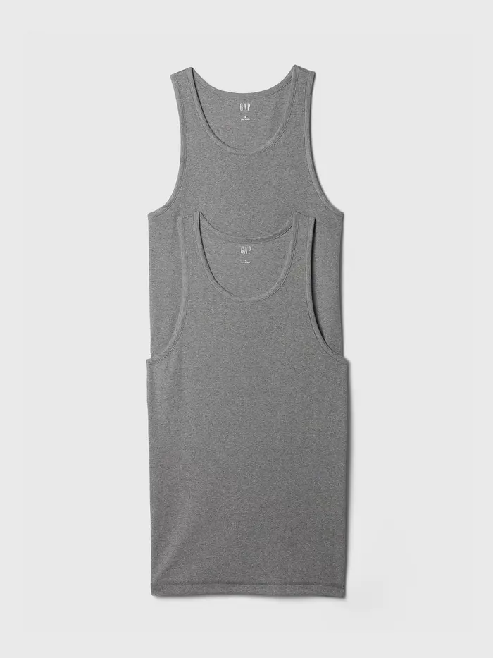 Rib Tank Top (2-Pack) - Heather grey