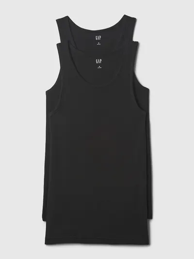 Rib Tank Top (2-Pack) - True black