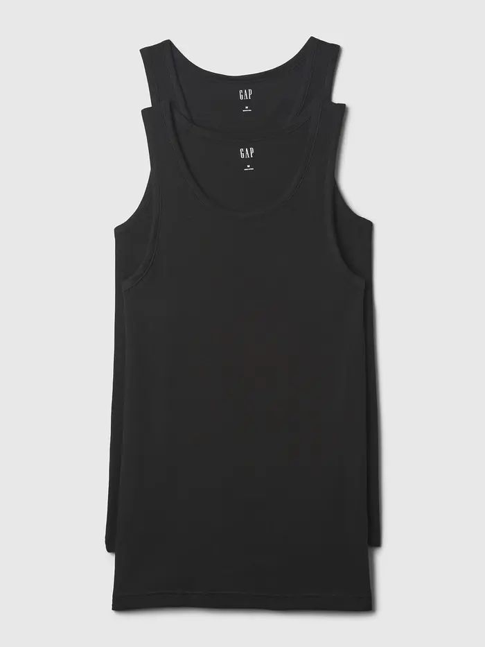 Rib Tank Top (2-Pack) - True black
