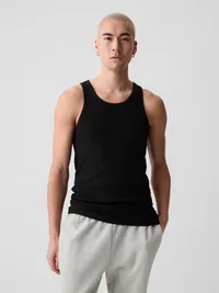 Rib Tank Top (2-Pack) - True black — view 2