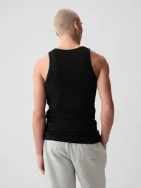 Rib Tank Top (2-Pack) - True black — view 3