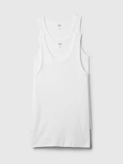 Rib Tank Top (2-Pack) - White