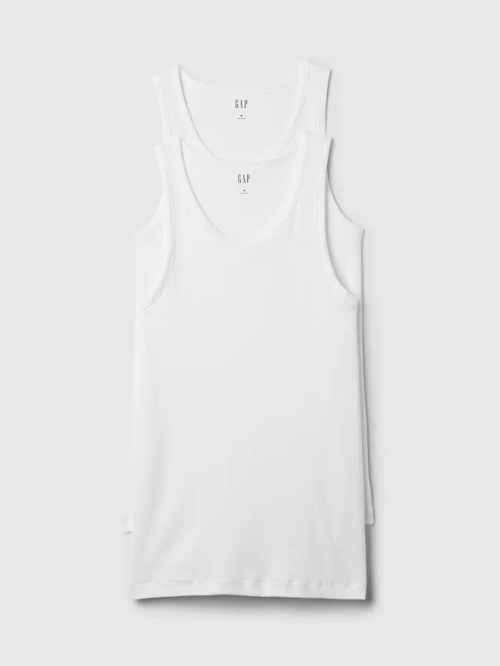 Rib Tank Top (2-Pack) - White