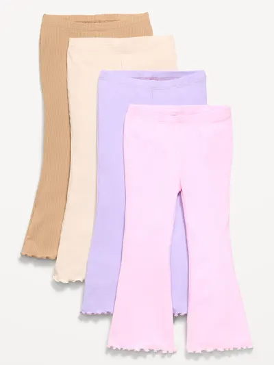 Ribbed Flared Leggings 4-Pack for Toddler Girls - Solid Pack