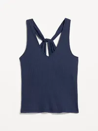 Ribbed Loop-Back Halter Top - Arctic Depth — view 5