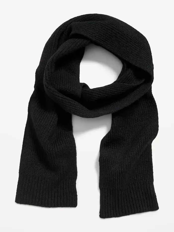 Ribbed Scarf - Black Jack