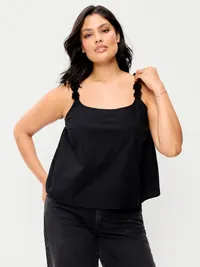 Rosette-Strap Tank Top - Black Jack — view 5