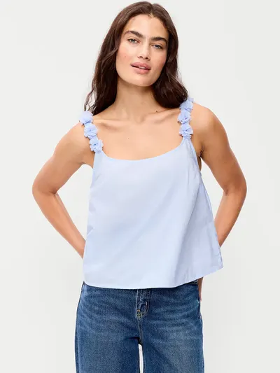 Rosette-Strap Tank Top - Float Your Boat