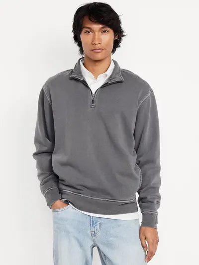 Rotation Quarter Zip - Washed Black