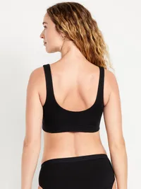 Ruched Cotton Bralette - Black Jack — view 2