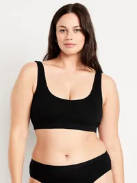 Ruched Cotton Bralette - Black Jack — view 4