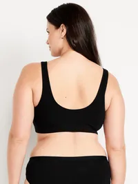 Ruched Cotton Bralette - Black Jack — view 5