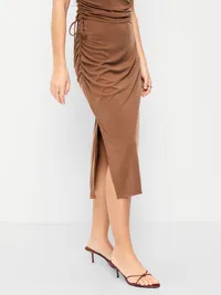 Ruched Midi Skirt - Coco de mer — view 2