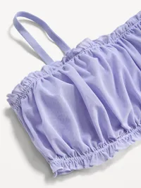 Ruffle-Edge Mesh Bralette - Pale Cornflower — view 2