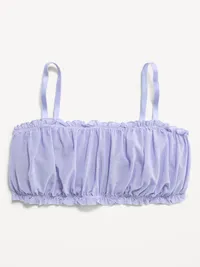 Ruffle-Edge Mesh Bralette - Pale Cornflower — view 3
