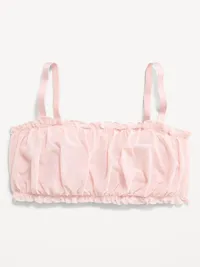 Ruffle-Edge Mesh Bralette - Pastel Pink — view 3