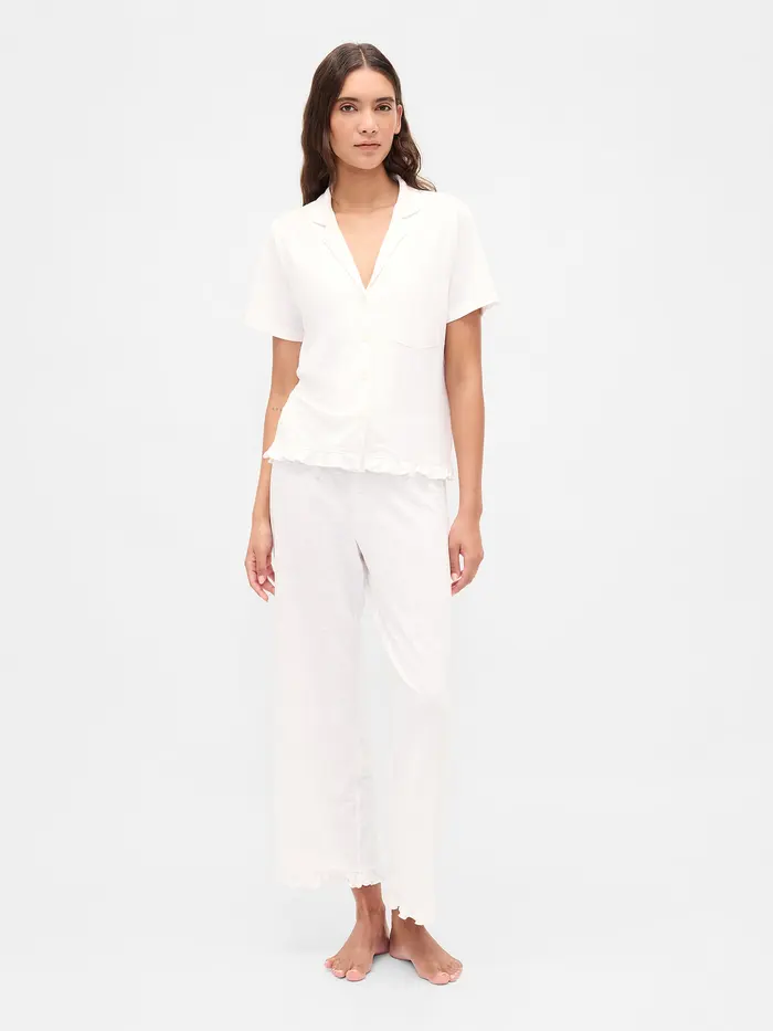 Ruffle PJ Pants - Fresh white