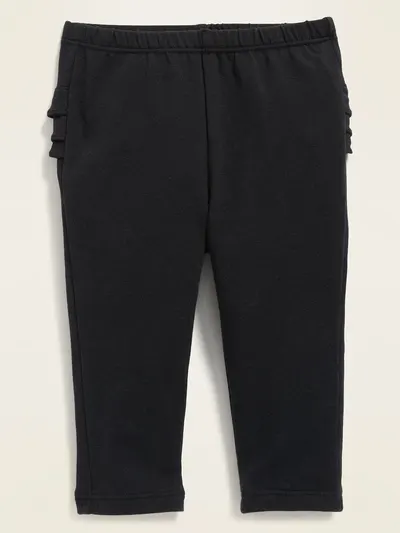 Ruffle-Trim Leggings for Baby - Black Jack