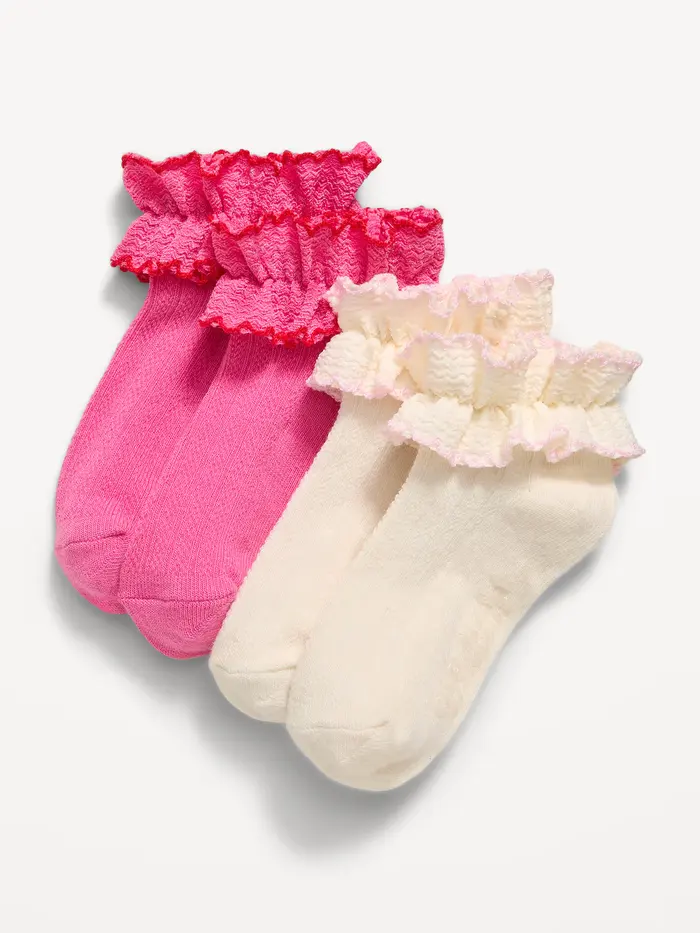 Ruffled Ankle Socks 2-Pack for Toddler & Baby - Fruit Jam