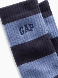 Rugby Stripe Logo Crew Socks - Bainbridge blue — view 2