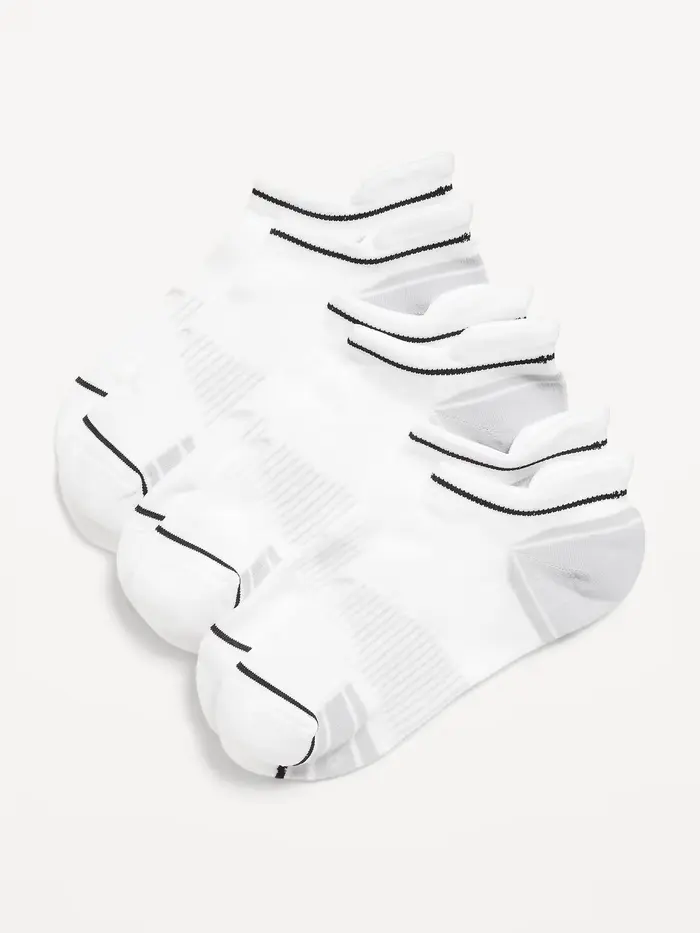 Running Ankle Socks 3-Pack for Women - Solid White