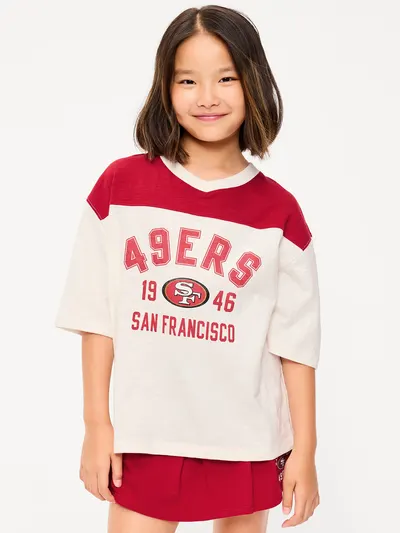 San Francisco 49ers Oversized Graphic Football T-Shirt for Girls - San Francisco 49ers