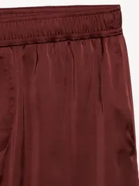 Satin Boxer Shorts - Red Raisin — view 2