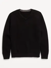 School Uniform Solid V-Neck Sweater for Boys - Black Jack — view 2