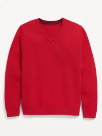 School Uniform Solid V-Neck Sweater for Boys - Red Tape — view 2